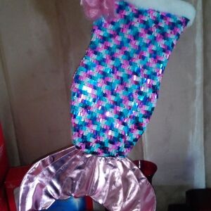 Mermaid Sequin Holiday Stocking - Blue, Pink, White Nwot